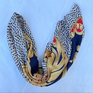 Big Leopard gold leaf silk scarf